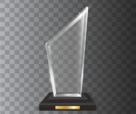 Polygon acrylic glass trophy award vector 02
