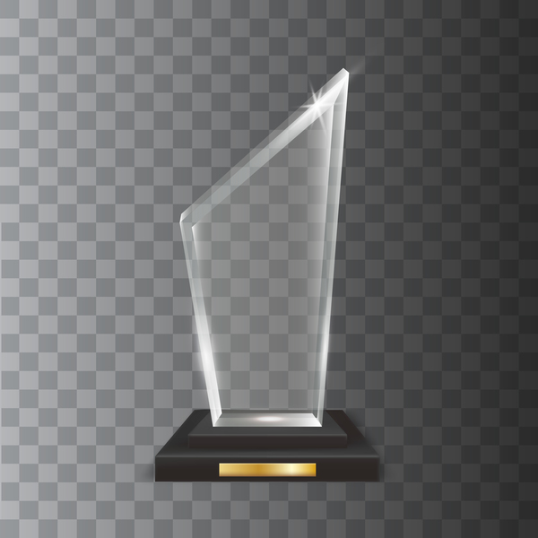 Polygon acrylic glass trophy award vector 02