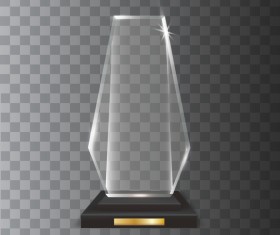 Polygon acrylic glass trophy award vector 04