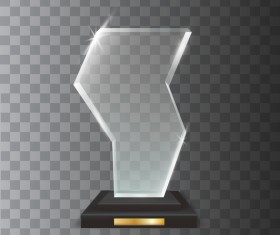 Polygon acrylic glass trophy award vector 05