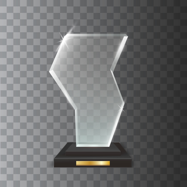 Polygon acrylic glass trophy award vector 05