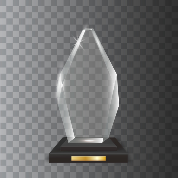 Polygon acrylic glass trophy award vector 06