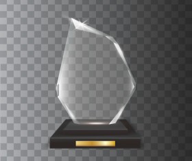 Polygon acrylic glass trophy award vector 07