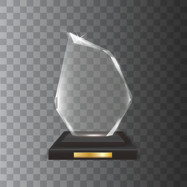 Polygon acrylic glass trophy award vector 07