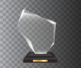 Polygon acrylic glass trophy award vector 08