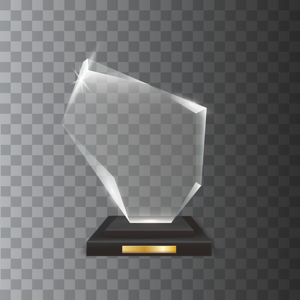 Polygon acrylic glass trophy award vector 08