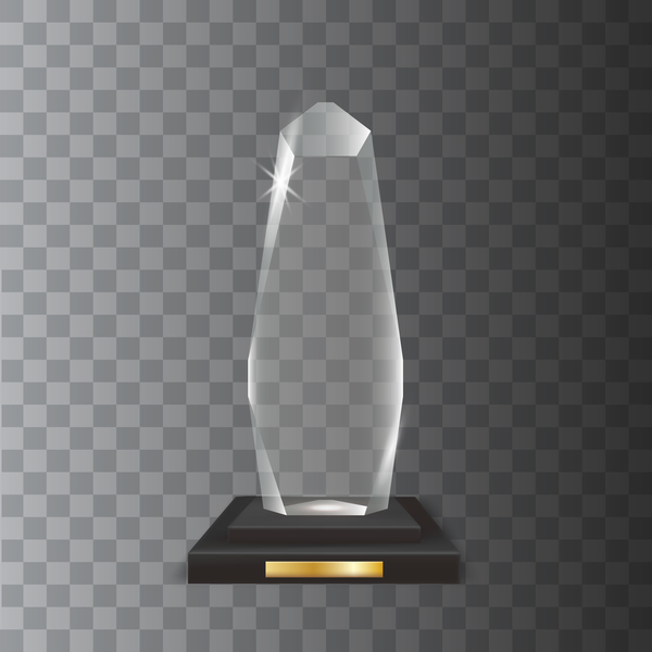 Polygon acrylic glass trophy award vector 09