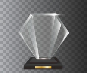 Polygon acrylic glass trophy award vector 10