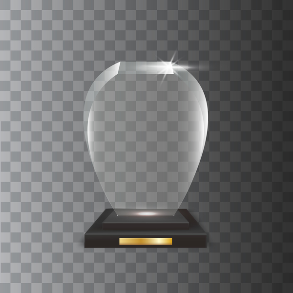 Polygon acrylic glass trophy award vector 11
