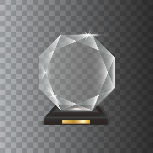 Polygon acrylic glass trophy award vector 12