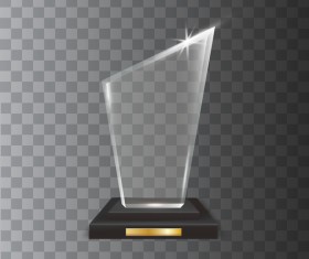 Polygon acrylic glass trophy award vector 14
