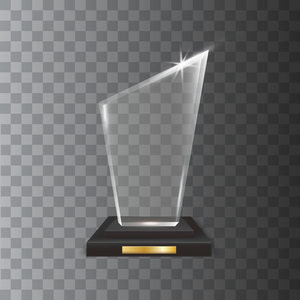 Polygon acrylic glass trophy award vector 14