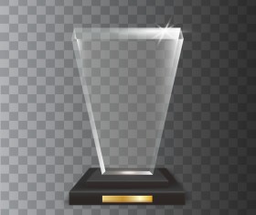 Polygon acrylic glass trophy award vector 16