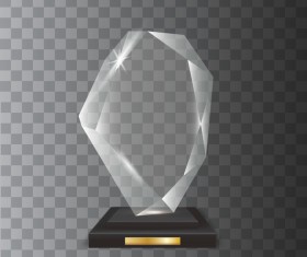 Polygon acrylic glass trophy award vector 17