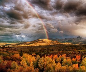 Rainbow after rain Stock Photo