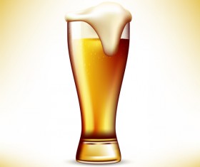Realistic beer glass design vector 01