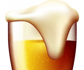 Realistic beer glass design vector 02