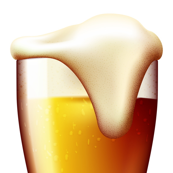 Realistic beer glass design vector 02
