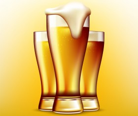Realistic beer glass design vector 03
