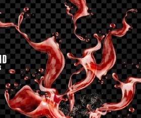 Red liquid splashing illustration vector