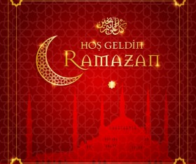 Red styles ramazan background vector 01