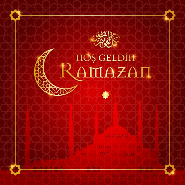 Red styles ramazan background vector 01