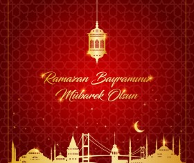 Red styles ramazan background vector 02