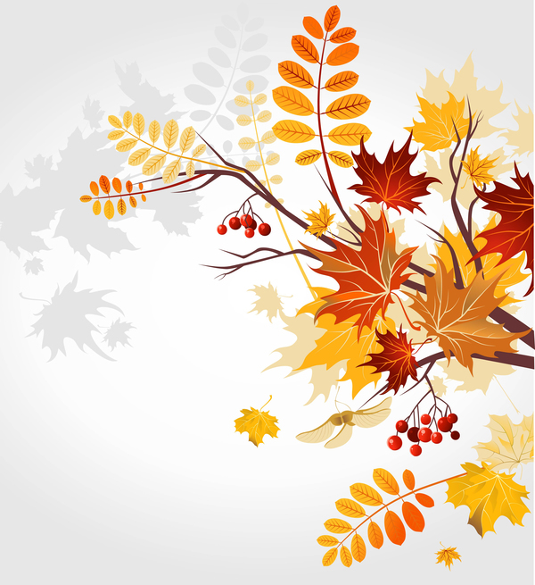 Refreshing autumn background illustration vector 01