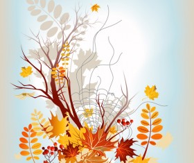 Refreshing autumn background illustration vector 02