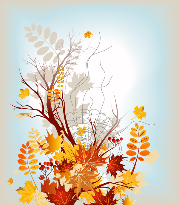 Refreshing autumn background illustration vector 02