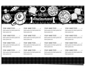 Restawrant breakfast menu with price list vector design 01