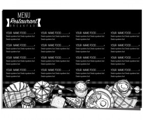 Restawrant breakfast menu with price list vector design 02