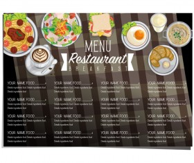 Restawrant breakfast menu with price list vector design 03