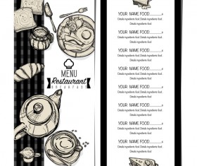 Restawrant breakfast menu with price list vector design 04