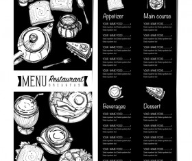Restawrant breakfast menu with price list vector design 05
