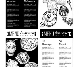 Restawrant breakfast menu with price list vector design 06