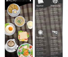 Restawrant breakfast menu with price list vector design 07