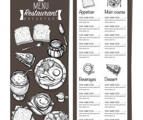 Restawrant breakfast menu with price list vector design 08