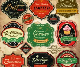 Retor labels design vector material