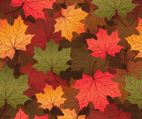 Seamless autumn leaves pattern vectors material 01