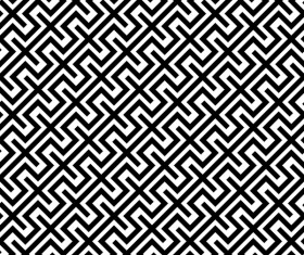 Seamless black with white art pattern vector 07