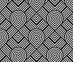 Seamless black with white art pattern vector 08