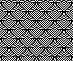 Seamless black with white art pattern vector 09