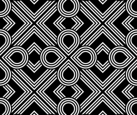 Seamless black with white art pattern vector 12