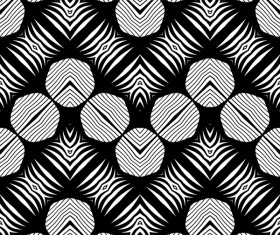 Seamless black with white art pattern vector 13