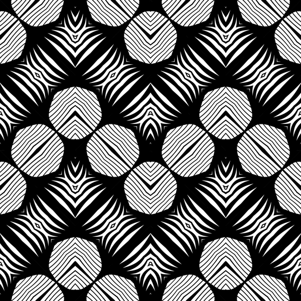 Seamless black with white art pattern vector 13
