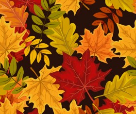Seamless leaves autumn pattern vector