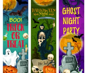 Set of halloween banner template vectors 03