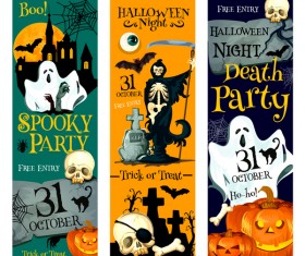 Halloween night banner vector set 04 free download