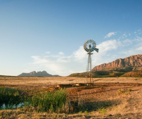 Small windmill pump Stock Photo